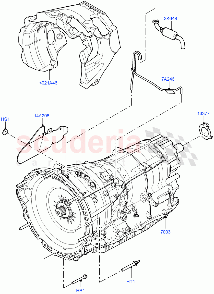 Auto Trans Assy & Speedometer Drive(2.0L AJ200P Hi PHEV,8HP Gen3 Hybrid Trans,3.0L AJ20P6 Petrol PHEV)((V)FROMMA000001) of Land Rover Land Rover Range Rover Velar (2017+) [5.0 OHC SGDI SC V8 Petrol]