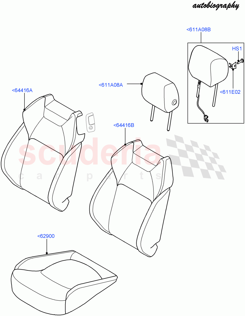 Front Seat Covers(Halewood (UK),Autobiography Pack)((V)FROMGH000001) of Land Rover Land Rover Range Rover Evoque (2012-2018) [2.0 Turbo Petrol AJ200P]