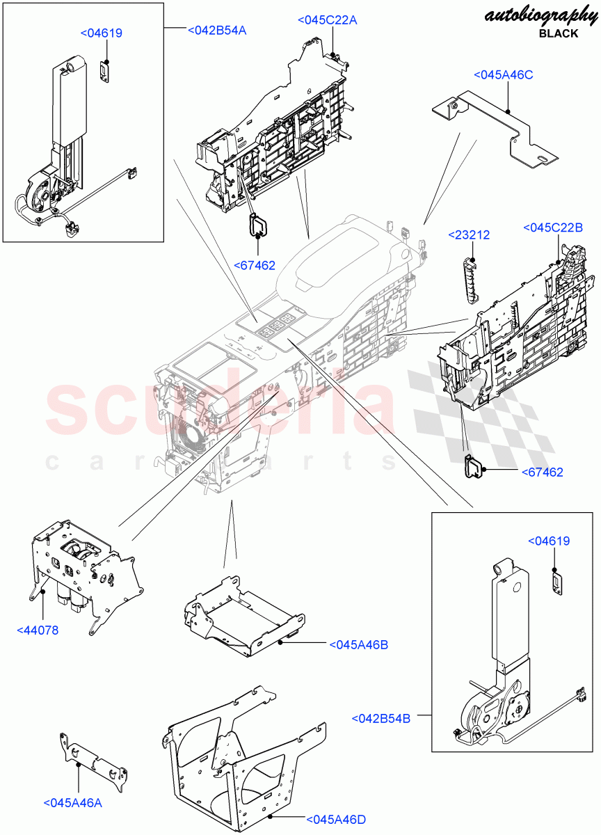 Console - Floor(Autobiography Black / SV Autobiography, Rear, Internal Components)(With 40/40 Split Individual Rr Seat)((V)FROMEA000001,(V)TOHA999999) of Land Rover Land Rover Range Rover (2012-2021) [5.0 OHC SGDI NA V8 Petrol]