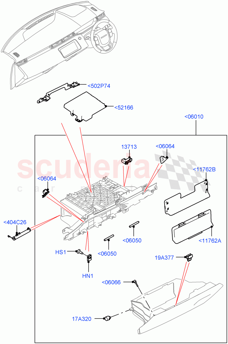 Glove Box(Halewood (UK)) of Land Rover Land Rover Range Rover Evoque (2019+) [2.0 Turbo Diesel AJ21D4]