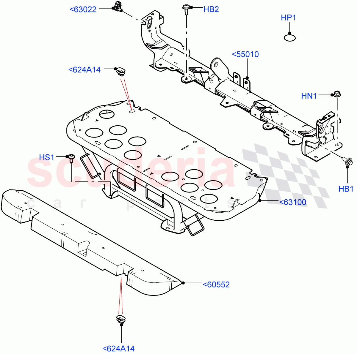 Rear Seat Base(Rr Seat 40/20/40 Fixed Cushion) of Land Rover Land Rover Defender (2020+) [3.0 I6 Turbo Diesel AJ20D6]