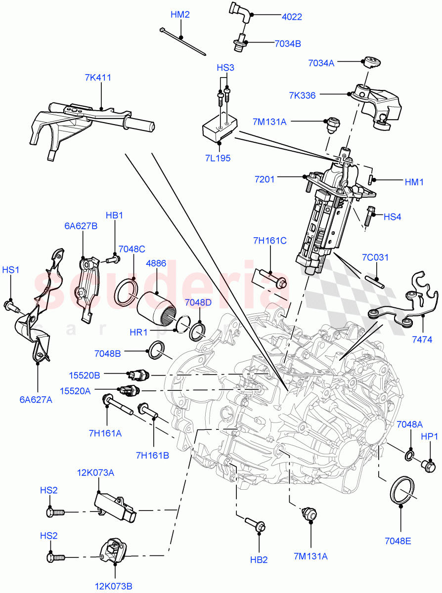 Manual Transmission External Cmpnts (6 Speed Manual Trans M66 - AWD, Halewood (UK), 6 Speed Manual Trans-JLR M66 2WD, 6-Speed Manual Transaxle - M66 2WD) ((V) TOFH999999) of Land Rover Land Rover Range Rover Evoque (2012-2018) [2.0 Turbo Diesel]