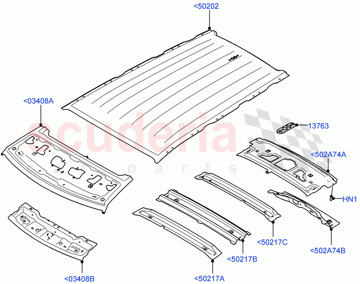 Roof - Sheet Metal(Short Wheelbase,Less Panorama Roof) of Land Rover Land Rover Defender (2020+) [2.0 Turbo Diesel]