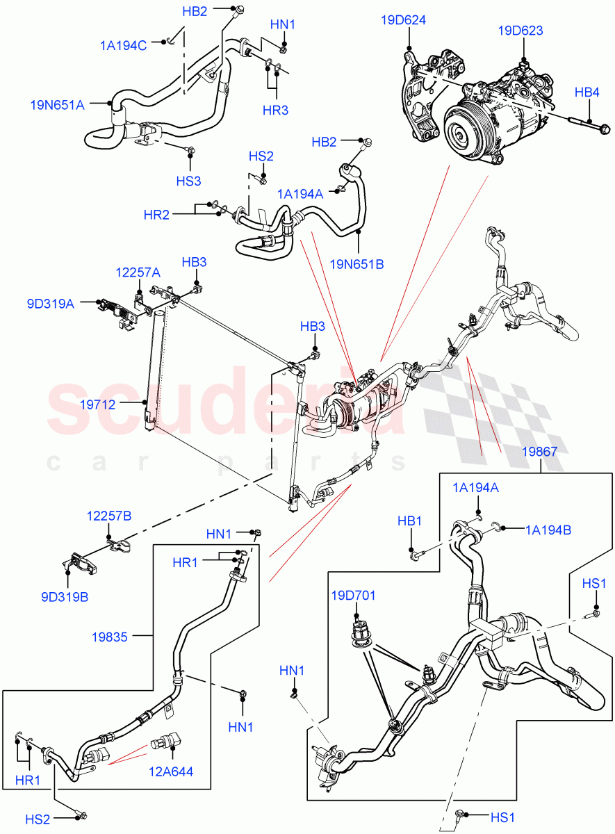 Air Conditioning Condensr/Compressr (Front) (3.0L AJ20P6 Petrol High, 3.0L AJ20D6 Diesel High) ((V) FROMMA000001) of Land Rover Land Rover Range Rover Velar (2017+) [5.0 OHC SGDI SC V8 Petrol]