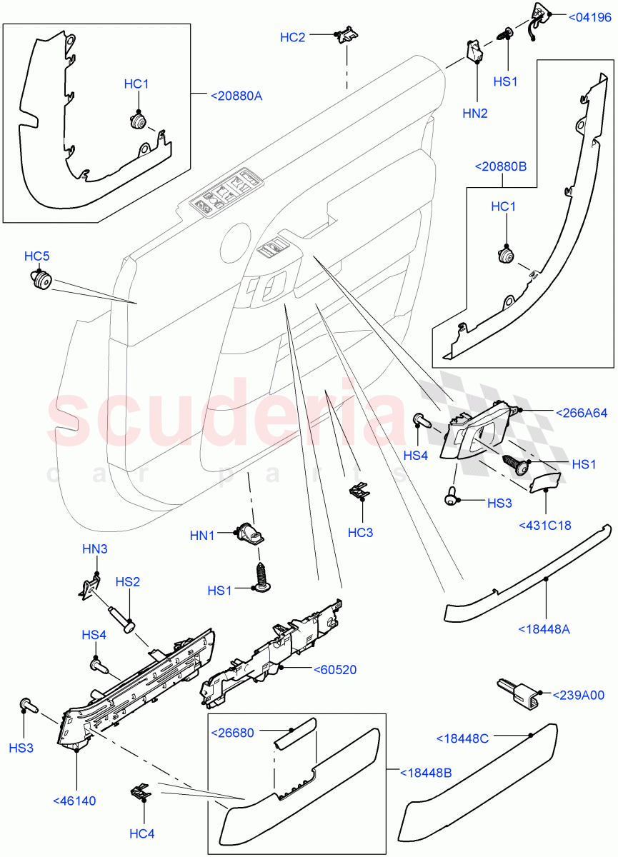 Front Door Trim Installation(Finishers And Mouldings)((V)TOHA999999) of Land Rover Land Rover Range Rover (2012-2021) [5.0 OHC SGDI NA V8 Petrol]