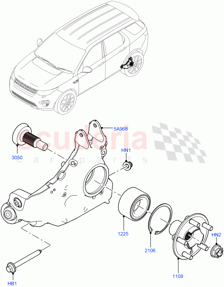 Rear Knuckle And Hub (Halewood (UK)) ((V) FROMLH000001) of Land Rover Land Rover Discovery Sport (2015+) [2.0 Turbo Petrol AJ200P]
