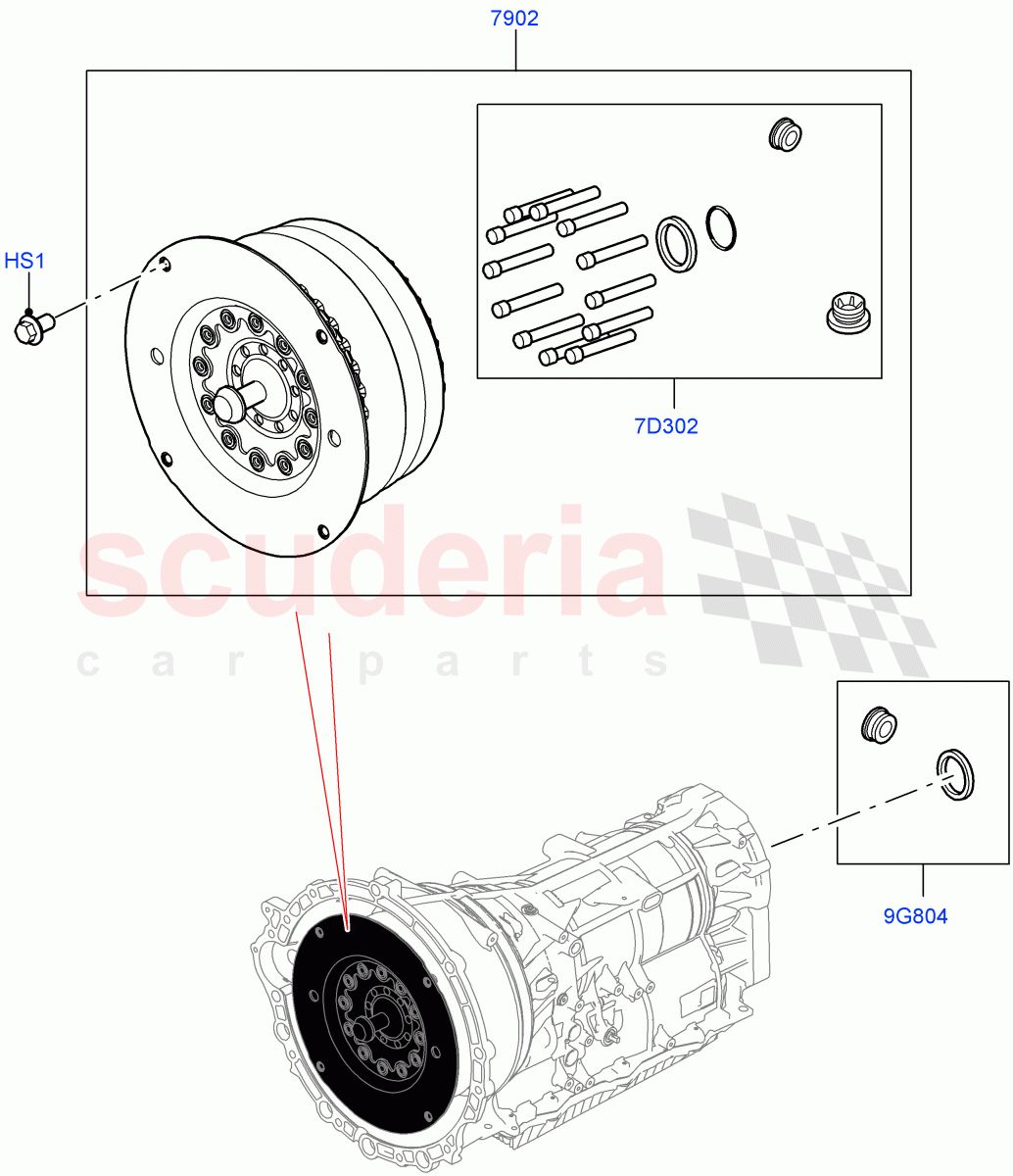 Converter (Solihull Plant Build) (2.0L I4 DSL HIGH DOHC AJ200, 8 Speed Auto Trans ZF 8HP70 4WD) ((V) FROMAA000001) of Land Rover Land Rover Discovery 5 (2017+) [3.0 I6 Turbo Diesel AJ20D6]