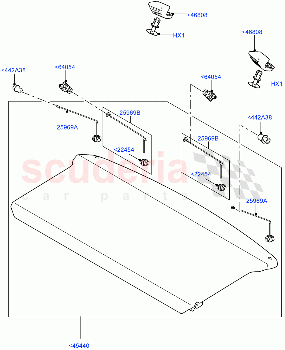 Load Compartment Trim(Package Tray)(3 Door,Halewood (UK),5 Door) of Land Rover Land Rover Range Rover Evoque (2012-2018) [2.0 Turbo Petrol AJ200P]