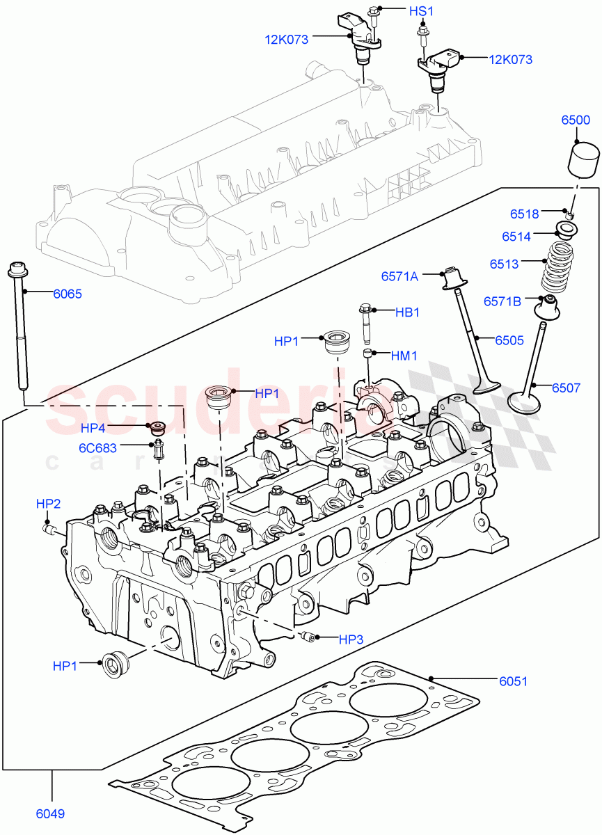 Cylinder Head (2.0L 16V TIVCT T/C 240PS Petrol) of Land Rover Land Rover Range Rover (2012-2021) [2.0 Turbo Petrol GTDI]