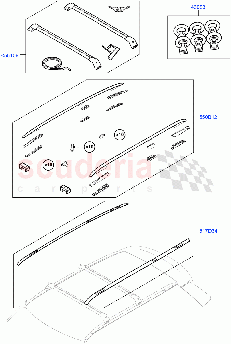 Roof Rails & Crossbars(Accessory) of Land Rover Land Rover Range Rover (2012-2021) [4.4 DOHC Diesel V8 DITC]