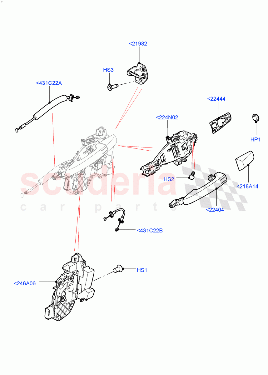 Rear Door Lock Controls (5 Door, Itatiaia (Brazil)) ((V) FROMGT000001) of Land Rover Land Rover Range Rover Evoque (2012-2018) [2.0 Turbo Petrol GTDI]