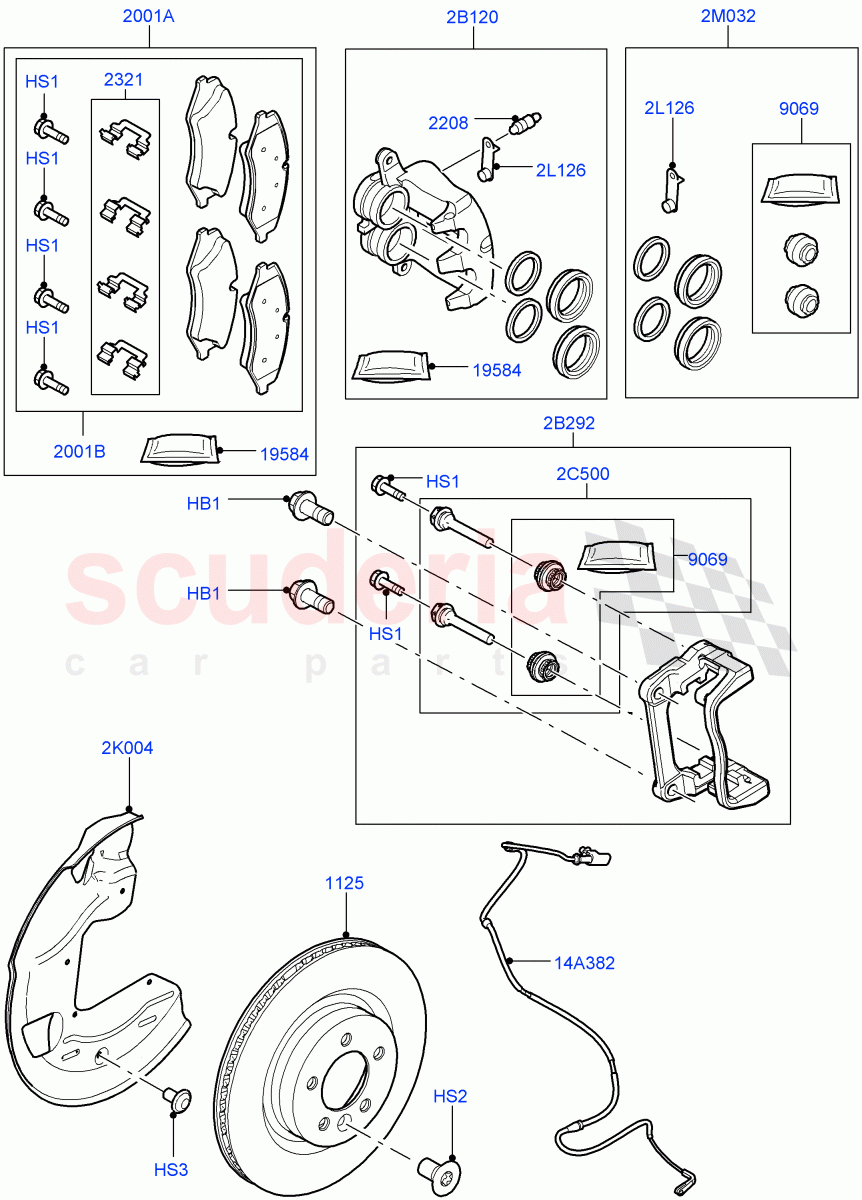Front Brake Discs And Calipers (3.0L 24V DOHC V6 TC Diesel, 5.0L OHC SGDI NA V8 Petrol - AJ133) ((V) FROMAA000001, (V) TOCA999999) of Land Rover Land Rover Discovery 4 (2010-2016) [2.7 Diesel V6]