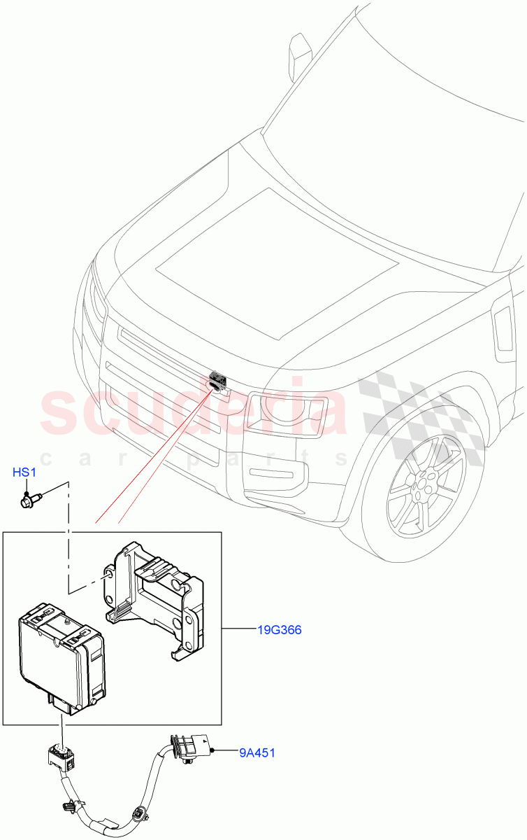 Speed Control (3.0L AJ20D6 Diesel High, Adaptive Cruise Control with Stg As, ACC + Stop/go + Cra) ((V) FROMM2000001) of Land Rover Land Rover Defender (2020+) [3.0 I6 Turbo Diesel AJ20D6]