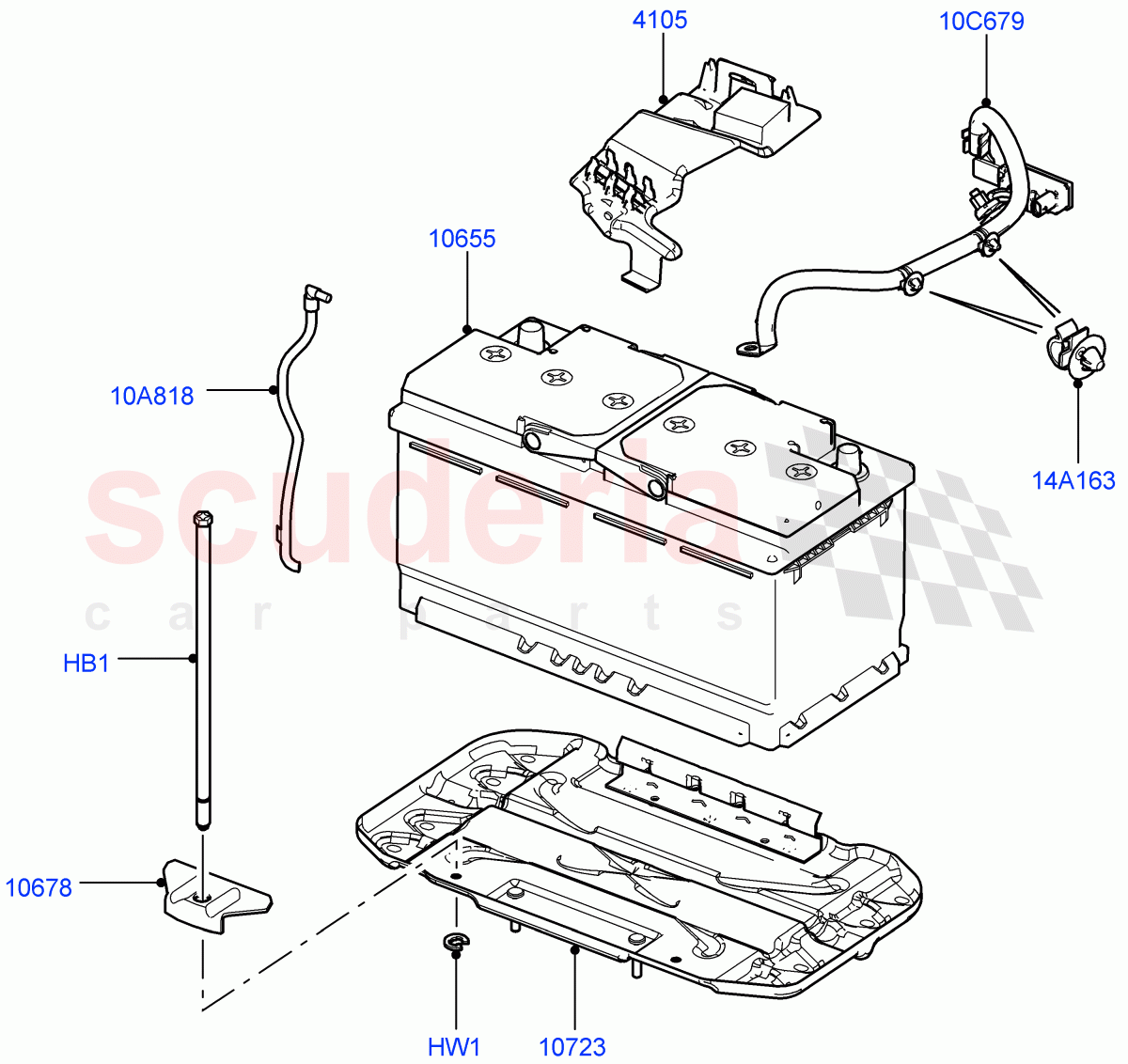 Battery And Mountings ((V) FROMAA000001) of Land Rover Land Rover Range Rover (2010-2012) [4.4 DOHC Diesel V8 DITC]