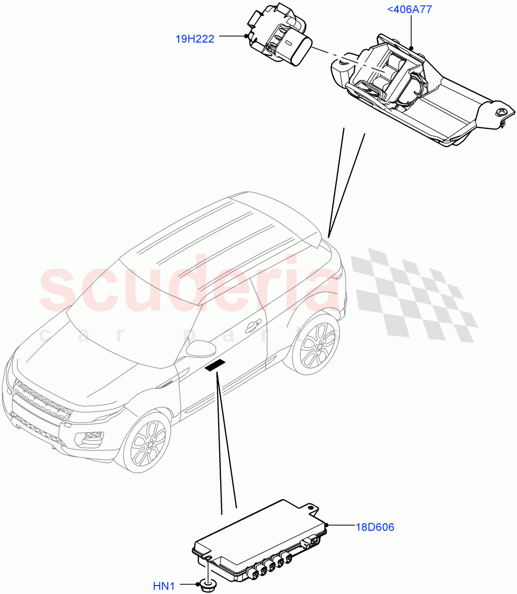 Camera Equipment(Itatiaia (Brazil),Rear View Camera-Fixed)((V)FROMGT000001) of Land Rover Land Rover Range Rover Evoque (2012-2018) [2.0 Turbo Petrol GTDI]