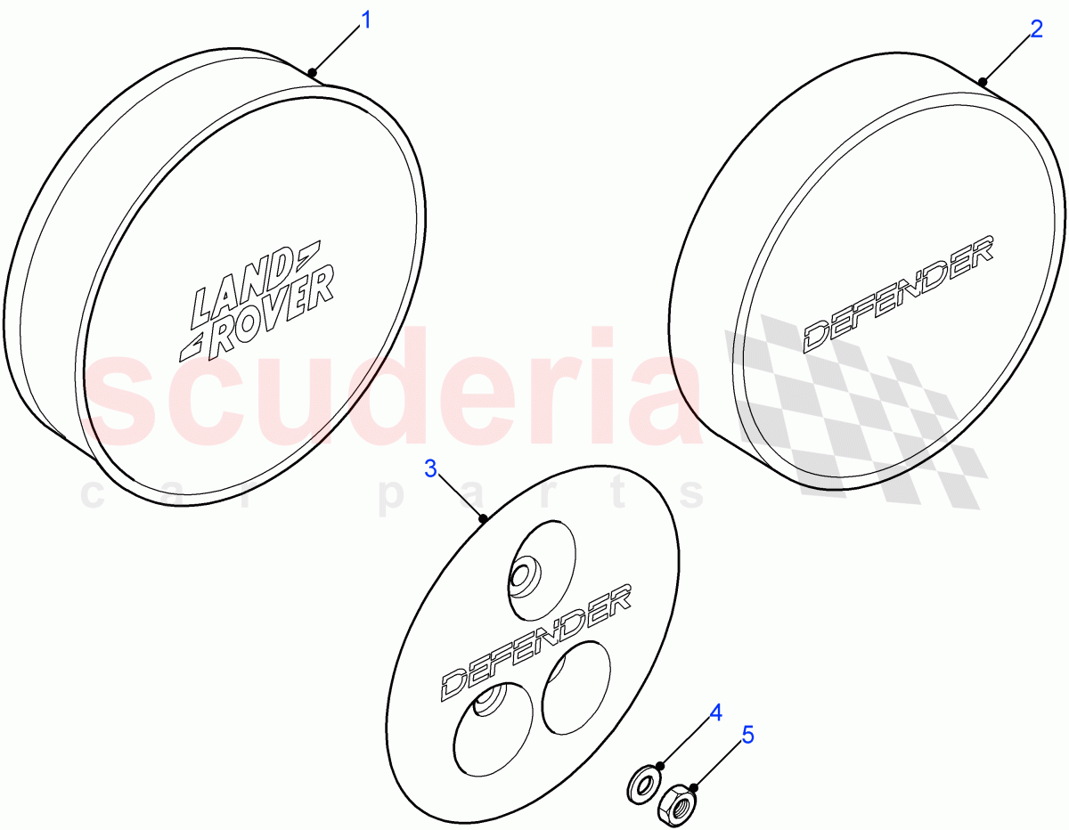 Covers-Spare Wheel((V)FROM7A000001) of Land Rover Land Rover Defender (2007-2016)