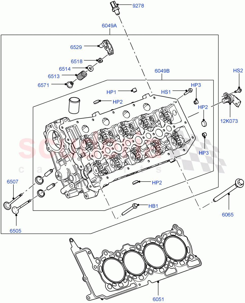 Cylinder Head(LH)(3.6L V8 32V DOHC EFi Diesel Lion)((V)FROMAA000001) of Land Rover Land Rover Range Rover (2010-2012) [3.6 V8 32V DOHC EFI Diesel]