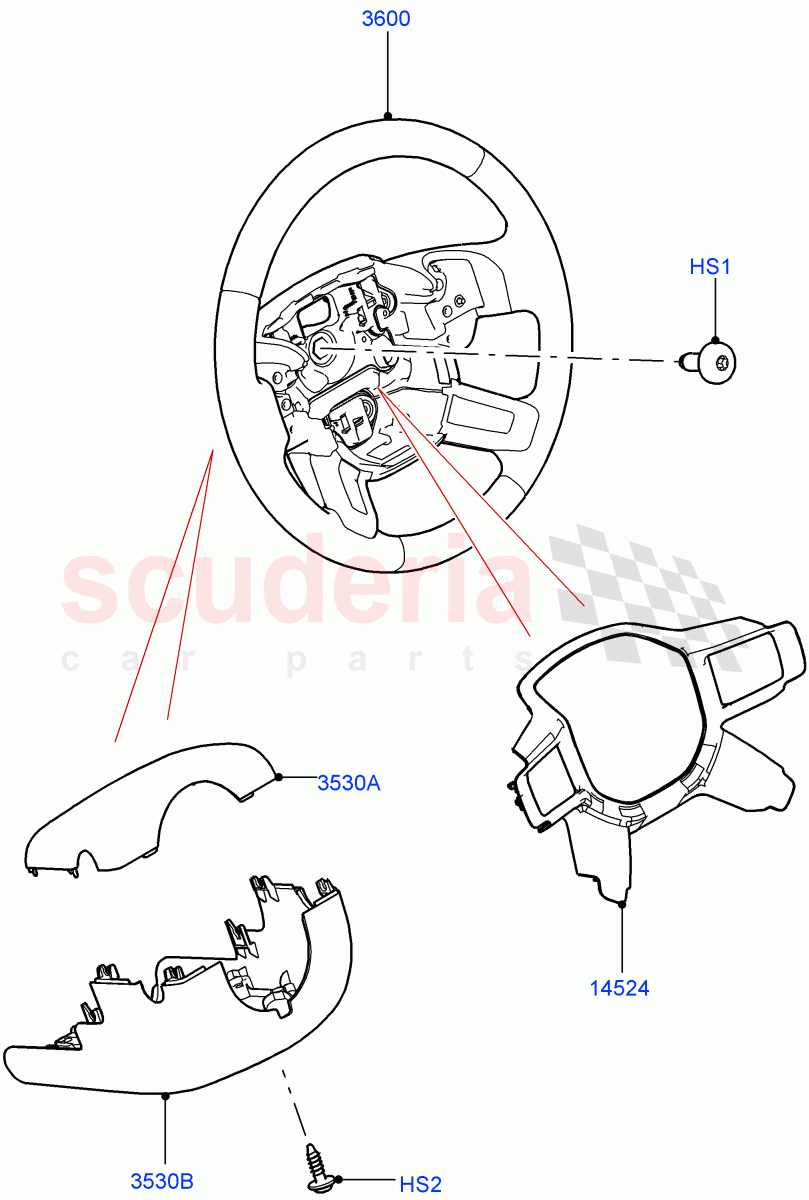 Steering Wheel(Nitra Plant Build)((V)FROMM2000001) of Land Rover Land Rover Discovery 5 (2017+) [2.0 Turbo Diesel]