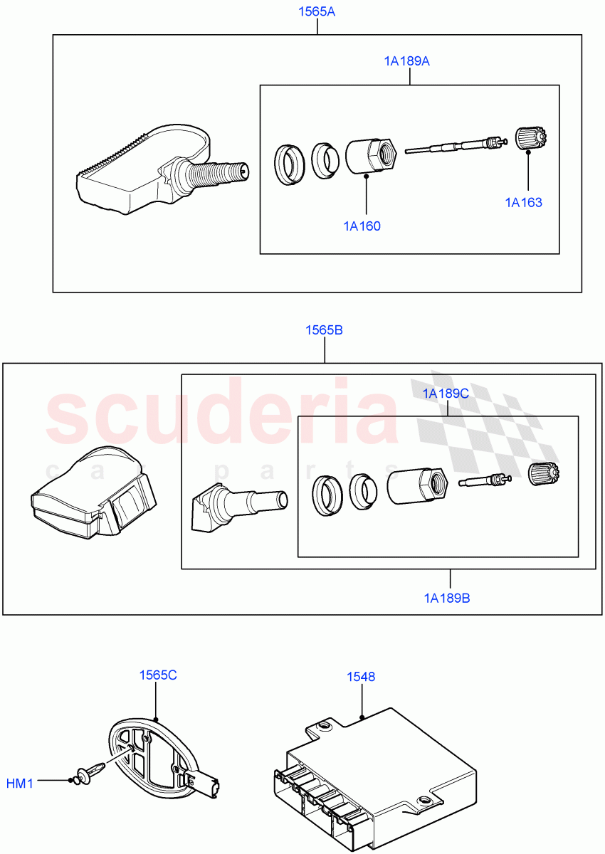 Tyre Pressure Monitor System((V)FROM6A000001,(V)TO9A999999) of Land Rover Land Rover Range Rover Sport (2005-2009) [4.2 Petrol V8 Supercharged]