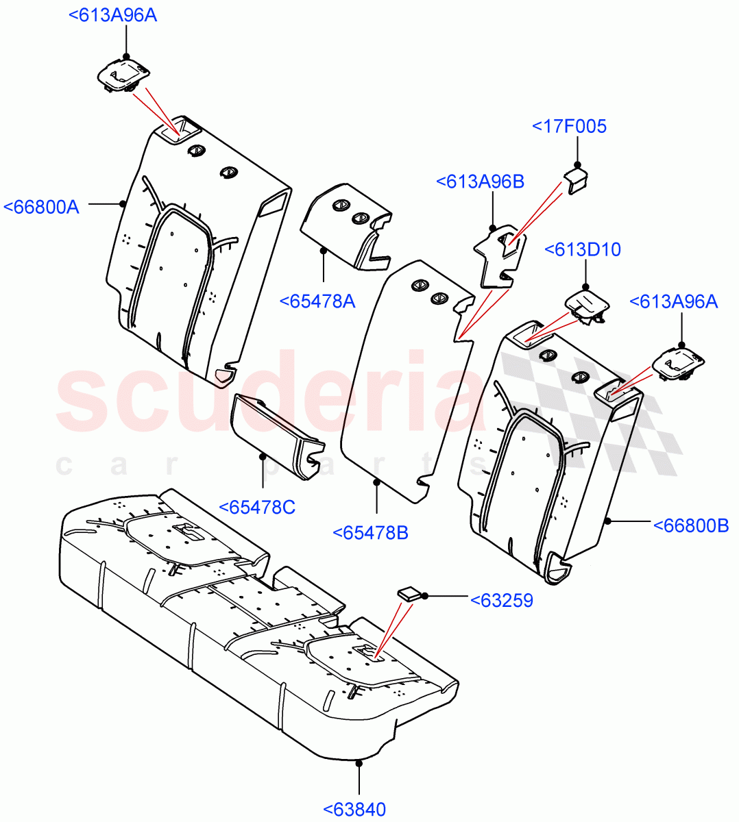 Rear Seat Pads/Valances & Heating(Pads/Valances)(Rr Seat 40/20/40 Fixed Cushion) of Land Rover Land Rover Defender (2020+) [3.0 I6 Turbo Diesel AJ20D6]