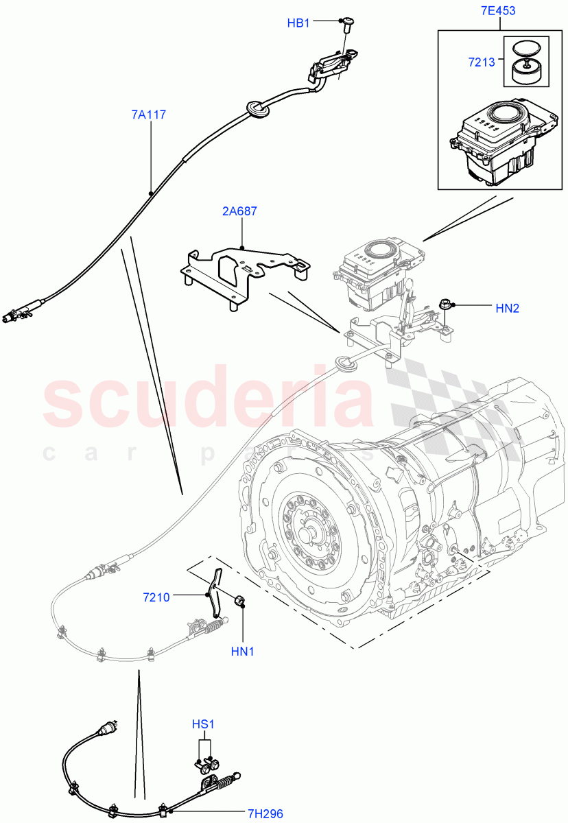 Gear Change-Automatic Transmission (Floor) (4.4L DOHC DITC V8 Diesel, 8 Speed Auto Trans ZF 8HP70 4WD) ((V) FROMBA000001) of Land Rover Land Rover Range Rover (2010-2012) [3.6 V8 32V DOHC EFI Diesel]