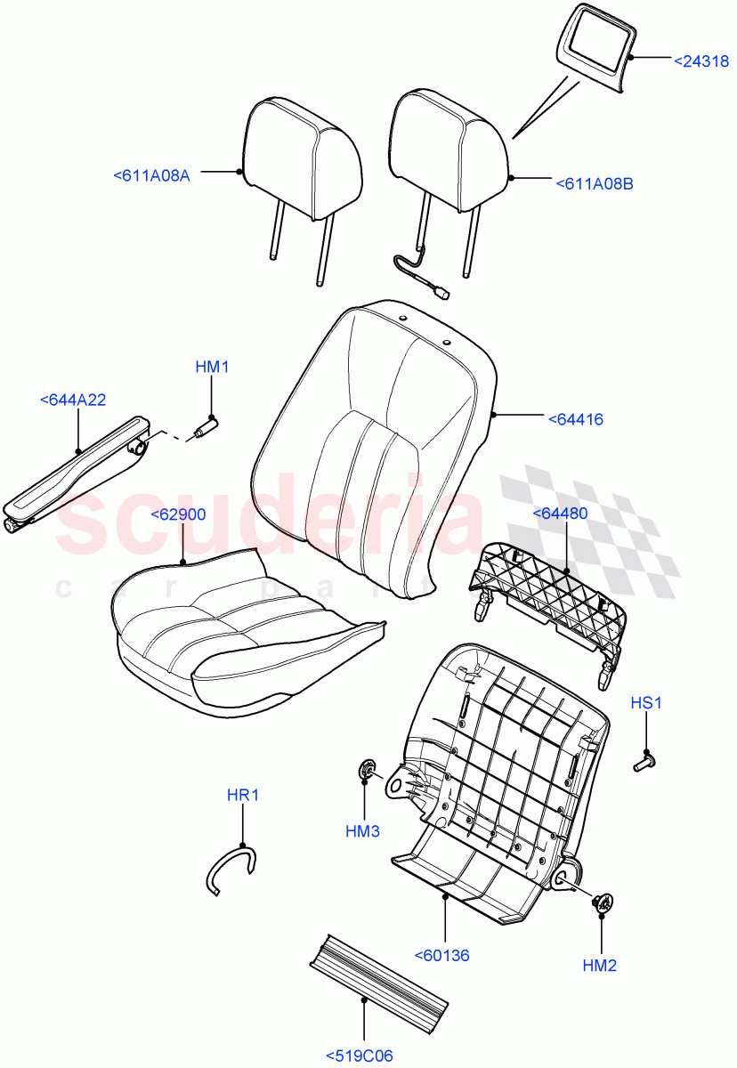 Front Seat Covers(Standard Leather Blenheim)((V)FROMAA000001) of Land Rover Land Rover Range Rover (2010-2012) [3.6 V8 32V DOHC EFI Diesel]