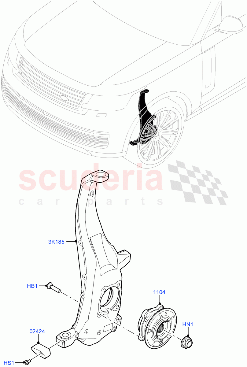 Front Knuckle And Hub of Land Rover Land Rover Range Rover (2022+) [3.0 I6 Turbo Diesel AJ20D6]