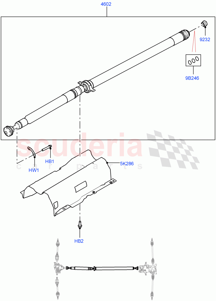 Drive Shaft - Rear Axle Drive (Propshaft) (Changsu (China), All Wheel Drive, Electric Engine Battery-MHEV, Less Electric Engine Battery) ((V) FROMKG446857) of Land Rover Land Rover Discovery Sport (2015+) [2.0 Turbo Diesel AJ21D4]