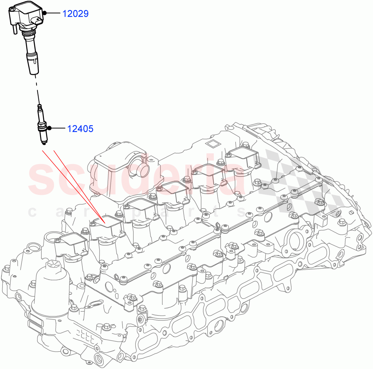 Ignition Coil And Wires/Spark Plugs(Nitra Plant Build)(3.0L AJ20P6 Petrol High)((V)FROML2000001) of Land Rover Land Rover Defender (2020+) [3.0 I6 Turbo Petrol AJ20P6]