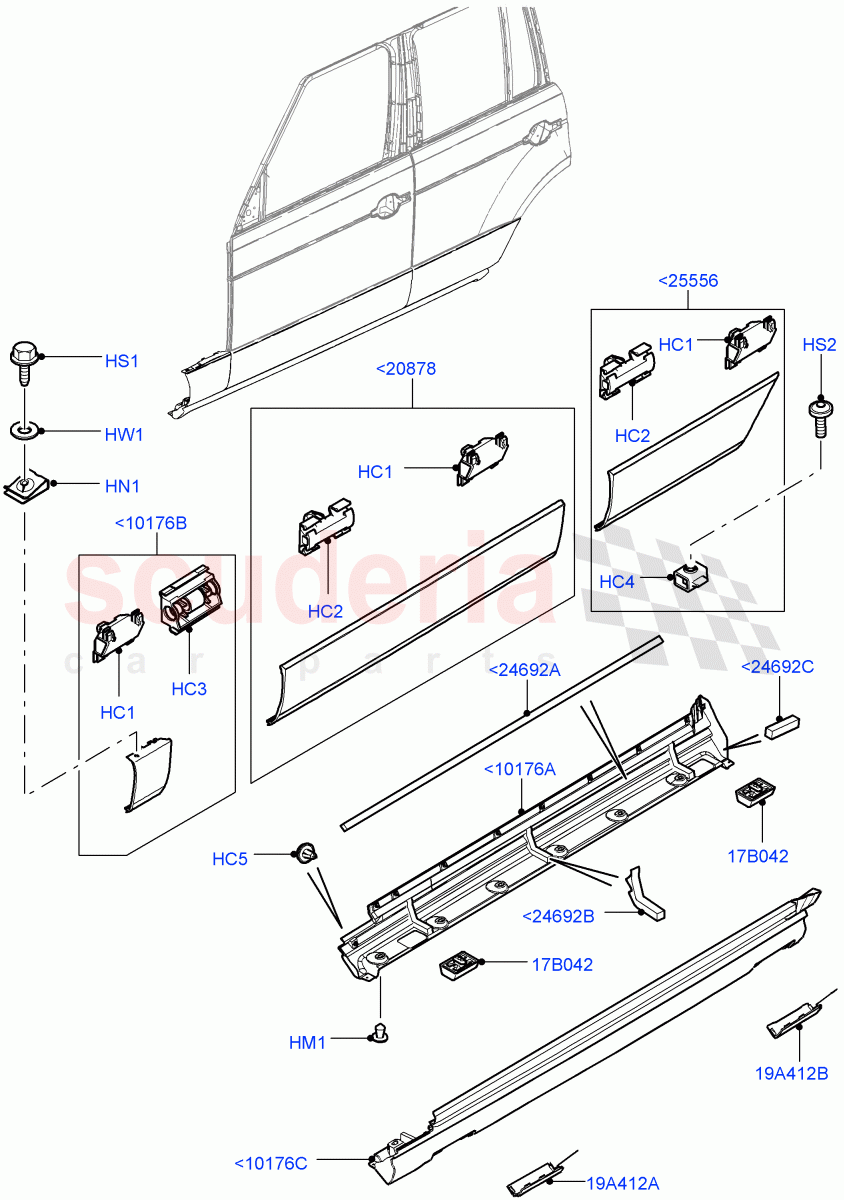 Body Mouldings((V)FROMAA000001) of Land Rover Land Rover Range Rover (2010-2012) [5.0 OHC SGDI NA V8 Petrol]