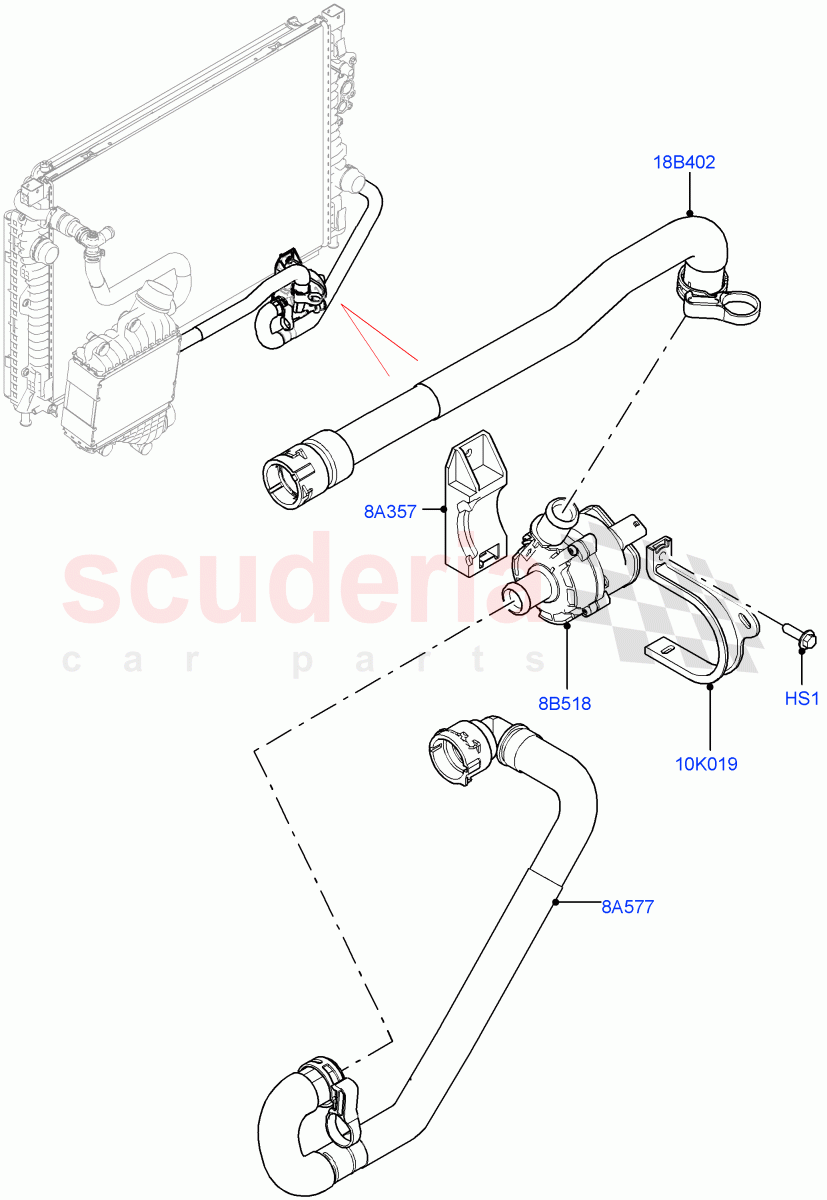 Water Pump (Auxiliary Unit) (2.0L AJ20P4 Petrol E100 PTA, Itatiaia (Brazil)) ((V) FROMLT000001) of Land Rover Land Rover Discovery Sport (2015+) [2.0 Turbo Petrol AJ200P]