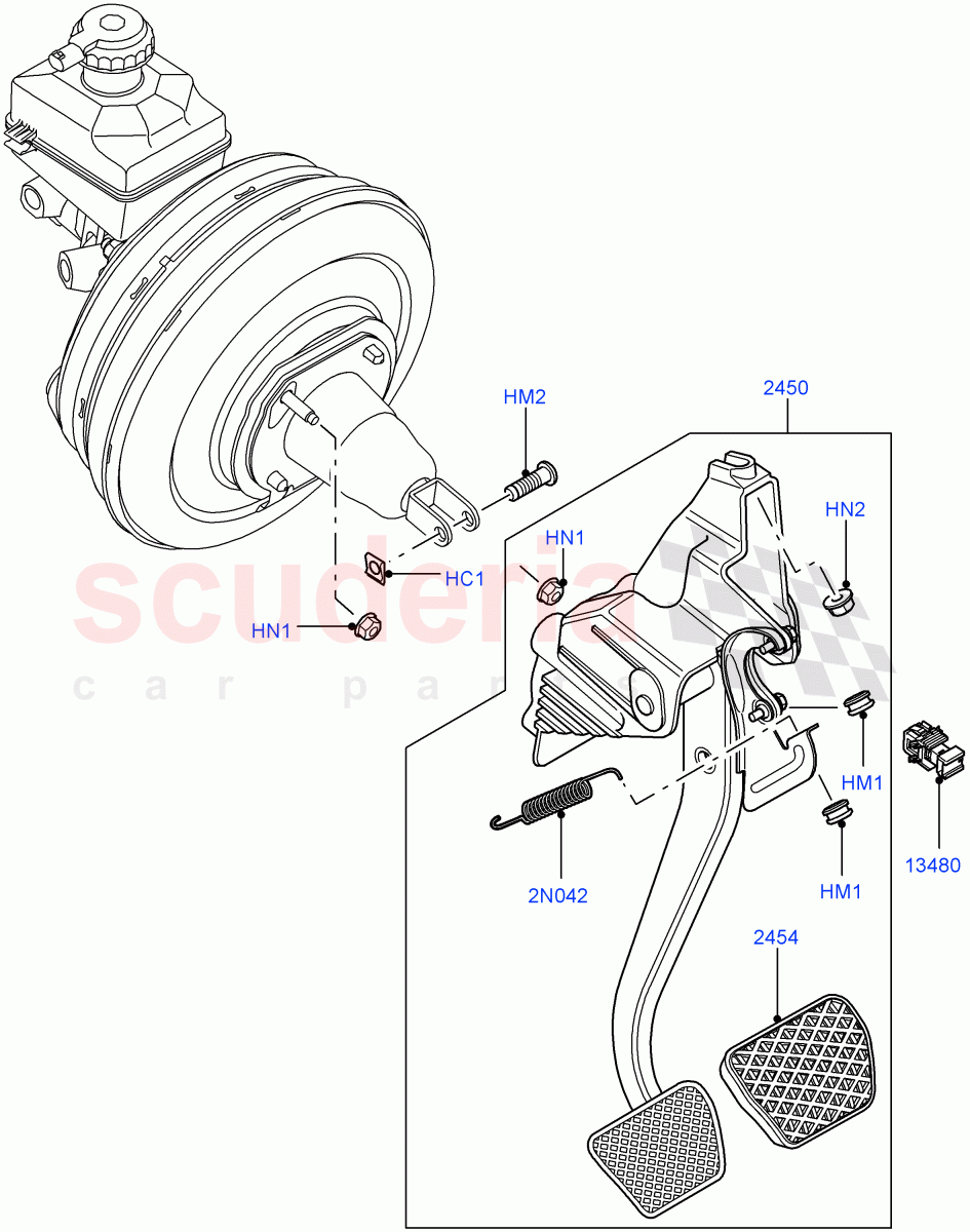 Brake And Clutch Controls ((V) FROMAA000001) of Land Rover Land Rover Range Rover (2010-2012) [4.4 DOHC Diesel V8 DITC]