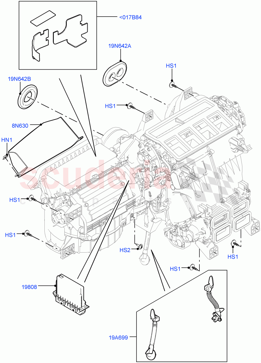 Heater/Air Cond.External Components (Main Unit) of Land Rover Land Rover Range Rover Sport (2014+) [3.0 I6 Turbo Petrol AJ20P6]