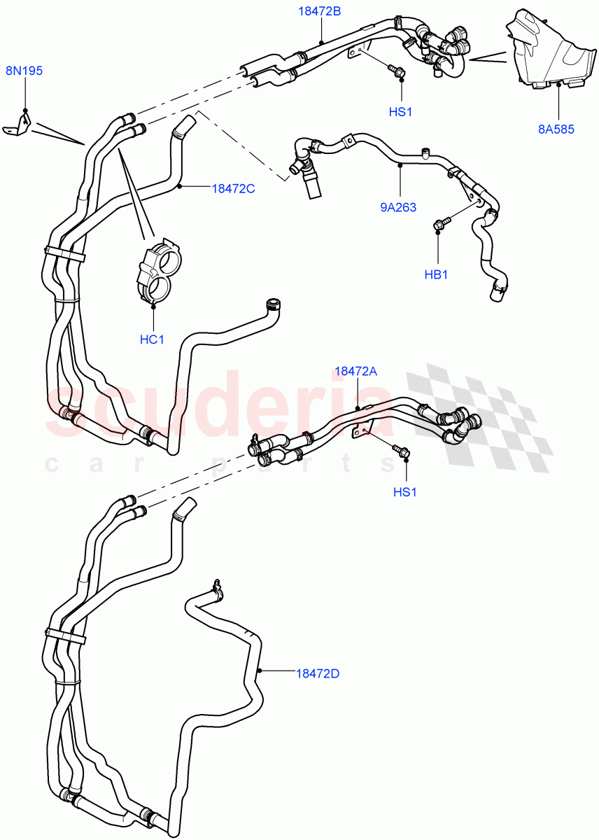 Heater Hoses(Front)(Lion Diesel 2.7 V6 (140KW))((V)FROMAA000001) of Land Rover Land Rover Discovery 4 (2010-2016) [2.7 Diesel V6]