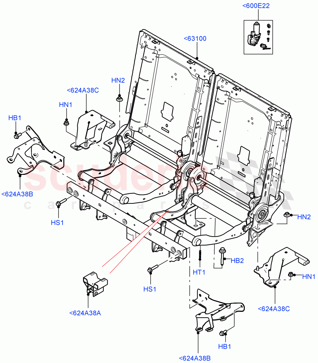 Rear Seat Base(Row 3)(With 7 Seat Configuration) of Land Rover Land Rover Range Rover Sport (2014+) [5.0 OHC SGDI SC V8 Petrol]