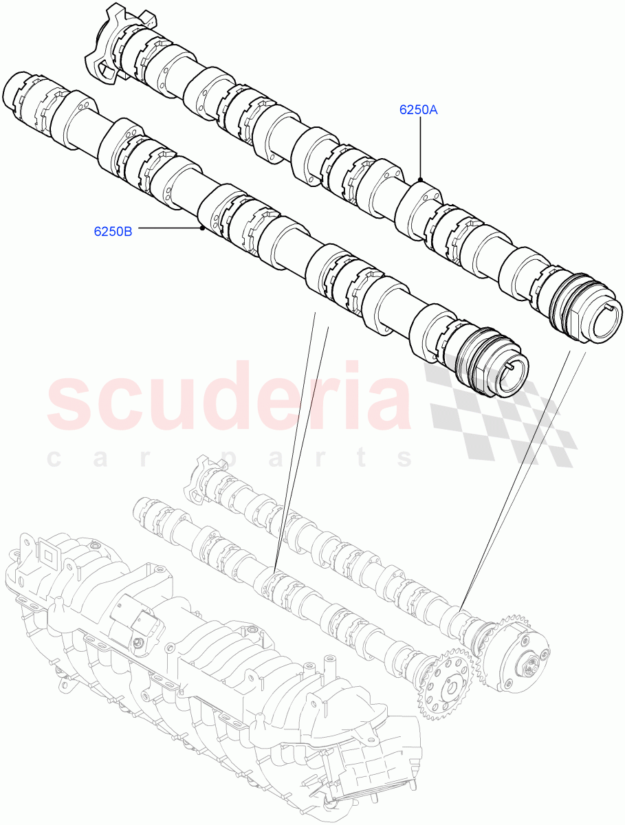 Camshaft(2.0L I4 DSL HIGH DOHC AJ200,Halewood (UK),2.0L I4 DSL MID DOHC AJ200) of Land Rover Land Rover Discovery Sport (2015+) [2.0 Turbo Diesel]