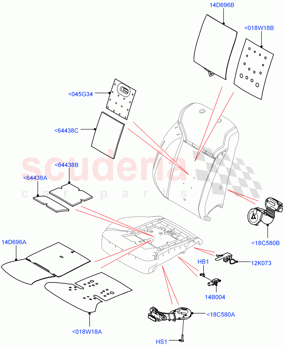 Front Seat Pads/Valances & Heating(Heating, Solihull Plant Build)((V)FROMHA000001) of Land Rover Land Rover Discovery 5 (2017+) [3.0 I6 Turbo Diesel AJ20D6]