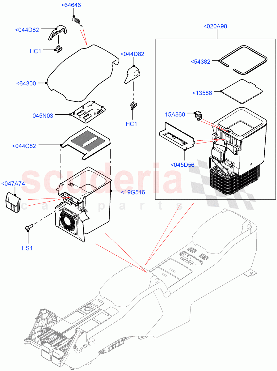 Console - Floor(For Stowage Boxes And Lids, Front) of Land Rover Land Rover Range Rover (2012-2021) [5.0 OHC SGDI SC V8 Petrol]