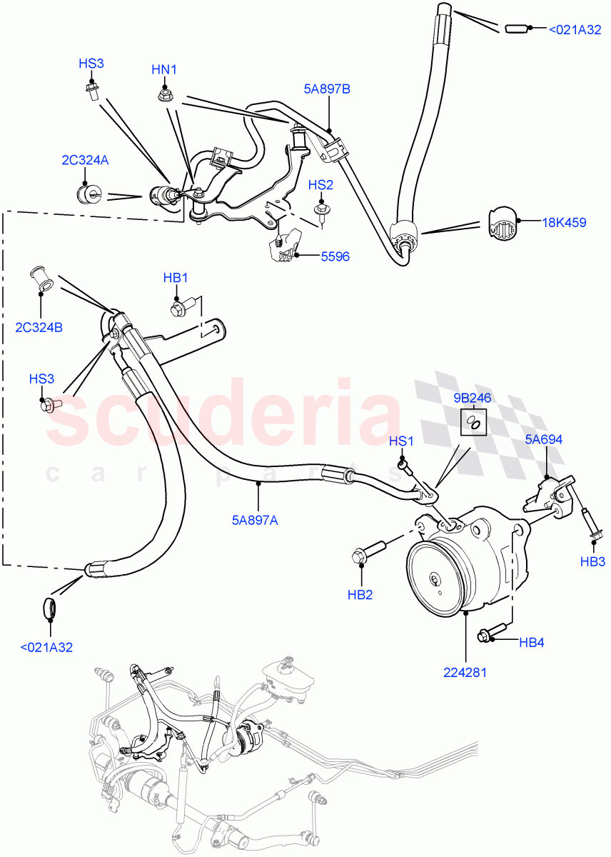 Active Anti-Roll Bar System(High Pressure Pipes, ARC Pump)(4.4L DOHC DITC V8 Diesel)((V)TOHA999999) of Land Rover Land Rover Range Rover (2012-2021) [5.0 OHC SGDI SC V8 Petrol]