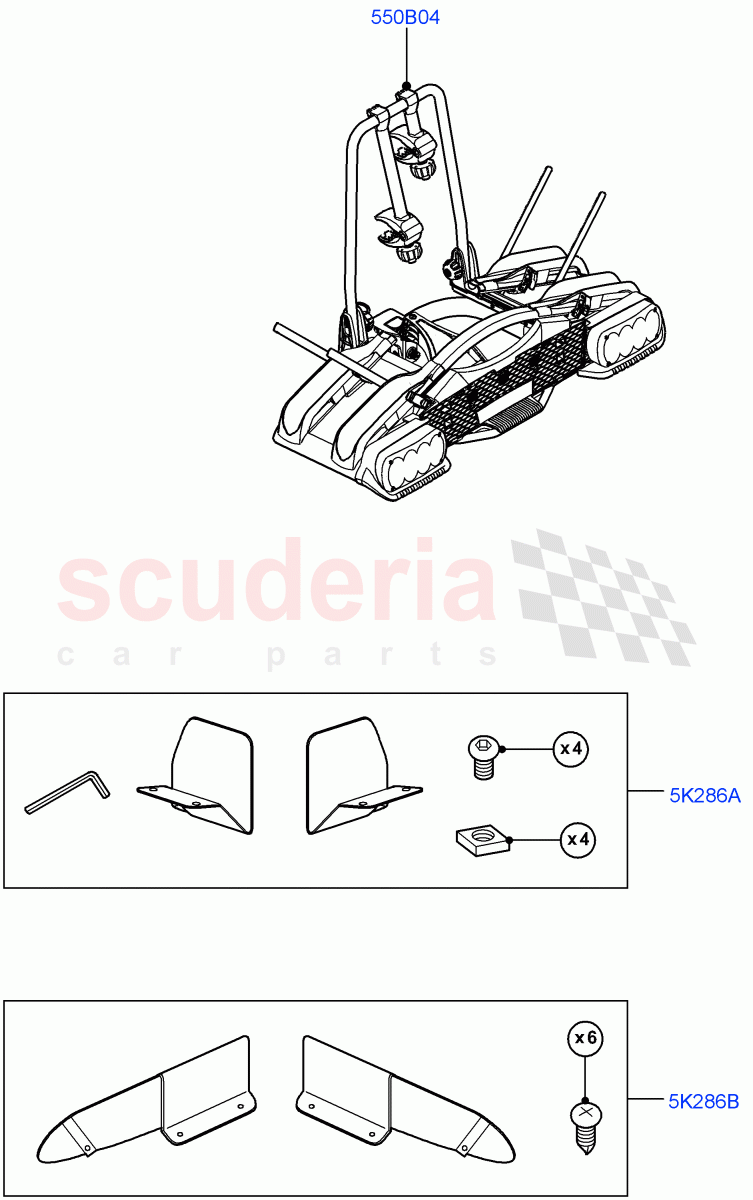 Carriers & Boxes(Accessory, Bike Carriers) of Land Rover Land Rover Range Rover Sport (2014+) [3.0 DOHC GDI SC V6 Petrol]