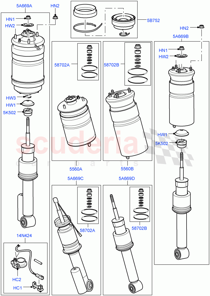 Rear Springs And Shock Absorbers ((V) FROMAA000001) of Land Rover Land Rover Range Rover Sport (2010-2013) [3.6 V8 32V DOHC EFI Diesel]