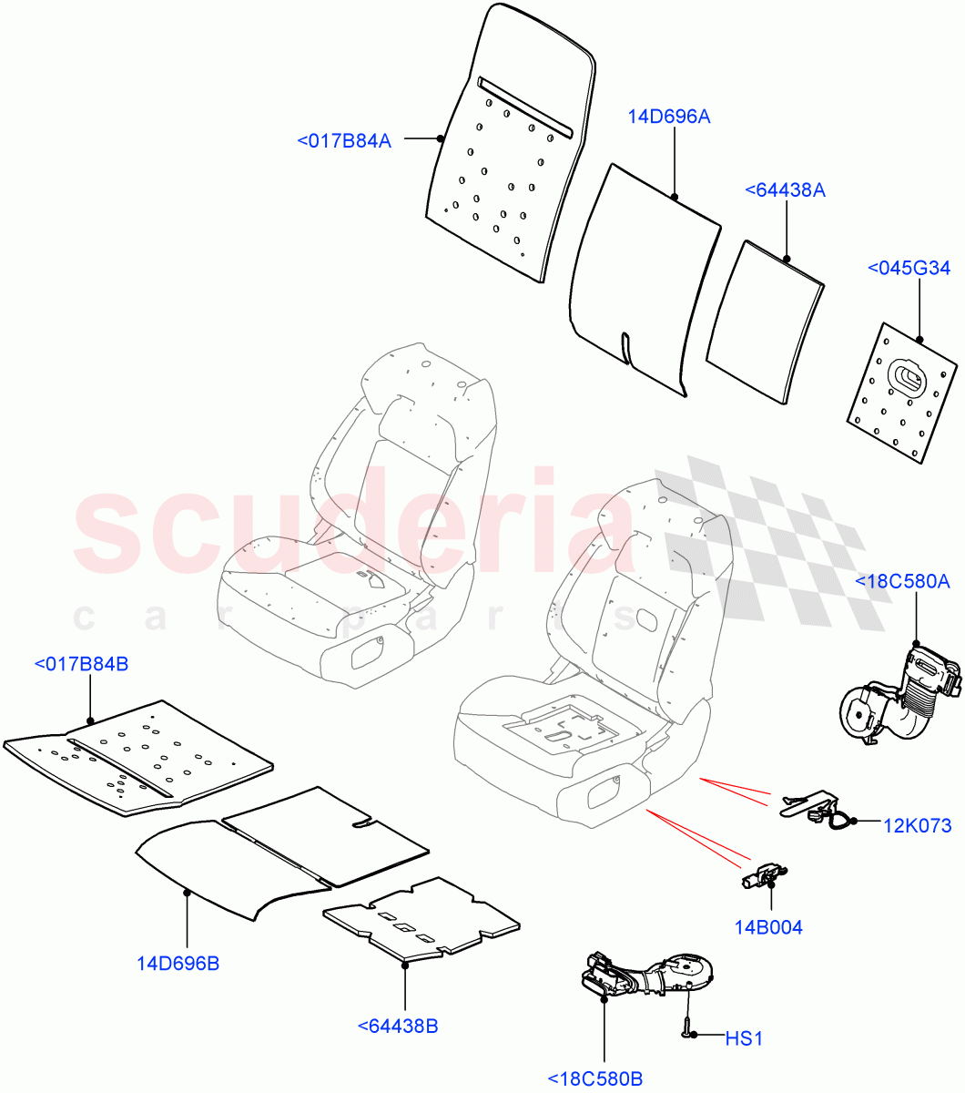 Front Seat Pads/Valances & Heating(Heating)(Version - Core,Non SVR)((V)FROMJA000001) of Land Rover Land Rover Range Rover Sport (2014+) [4.4 DOHC Diesel V8 DITC]