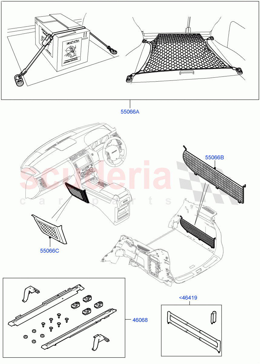 Load Retention Systems (Nitra Plant Build, Solihull Plant Build) of Land Rover Land Rover Discovery 5 (2017+) [3.0 I6 Turbo Diesel AJ20D6]