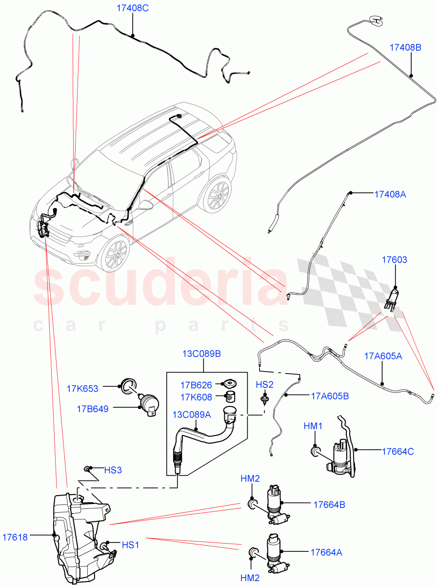 Windscreen Washer(Changsu (China))((V)FROMFG000001,(V)TOKG446856) of Land Rover Land Rover Discovery Sport (2015+) [2.0 Turbo Petrol AJ200P]