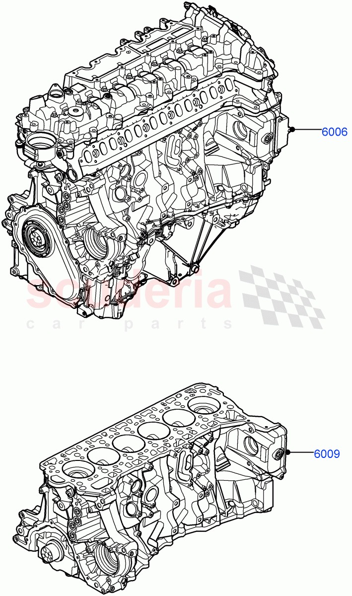 Service Engine And Short Block (3.0L AJ20D6 Diesel High) of Land Rover Land Rover Range Rover (2022+) [3.0 I6 Turbo Diesel AJ20D6]