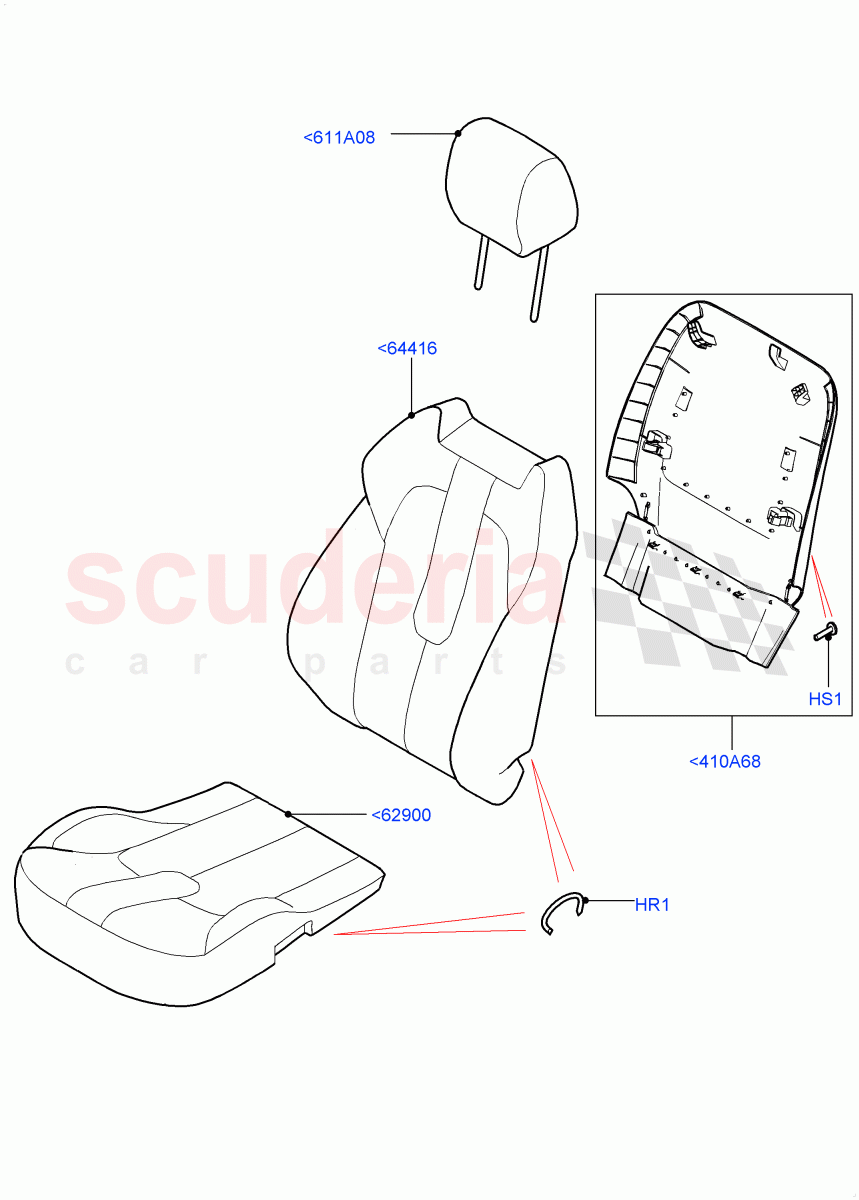 Front Seat Covers(Taurus Leather Perforated,Changsu (China),Seat - Standard)((V)FROMEG000001) of Land Rover Land Rover Range Rover Evoque (2012-2018) [2.0 Turbo Petrol GTDI]