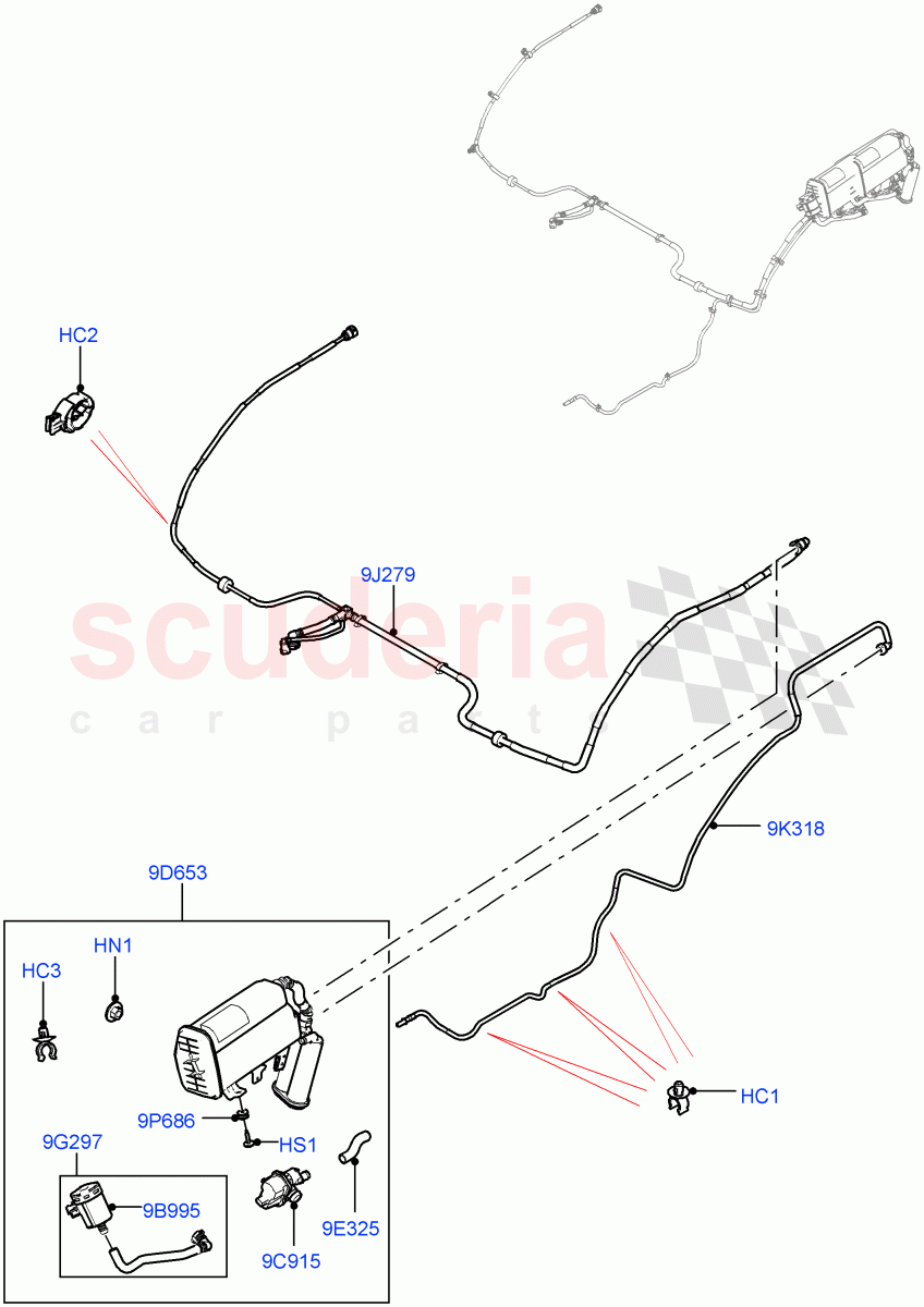 Carbon Canister (2.0L I4 High DOHC AJ200 Petrol, Fuel Tank Filler Neck - DMTL) ((V) FROMJA000001, (V) TOJA999999) of Land Rover Land Rover Range Rover Sport (2014+) [2.0 Turbo Petrol AJ200P]