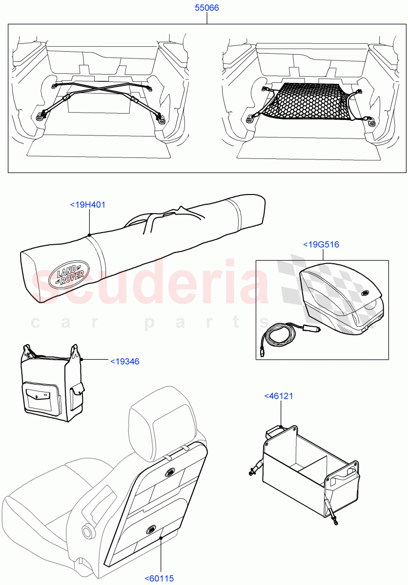 Accessory Stowage Kits(Accessory)((V)FROMAA000001) of Land Rover Land Rover Discovery 4 (2010-2016) [3.0 Diesel 24V DOHC TC]