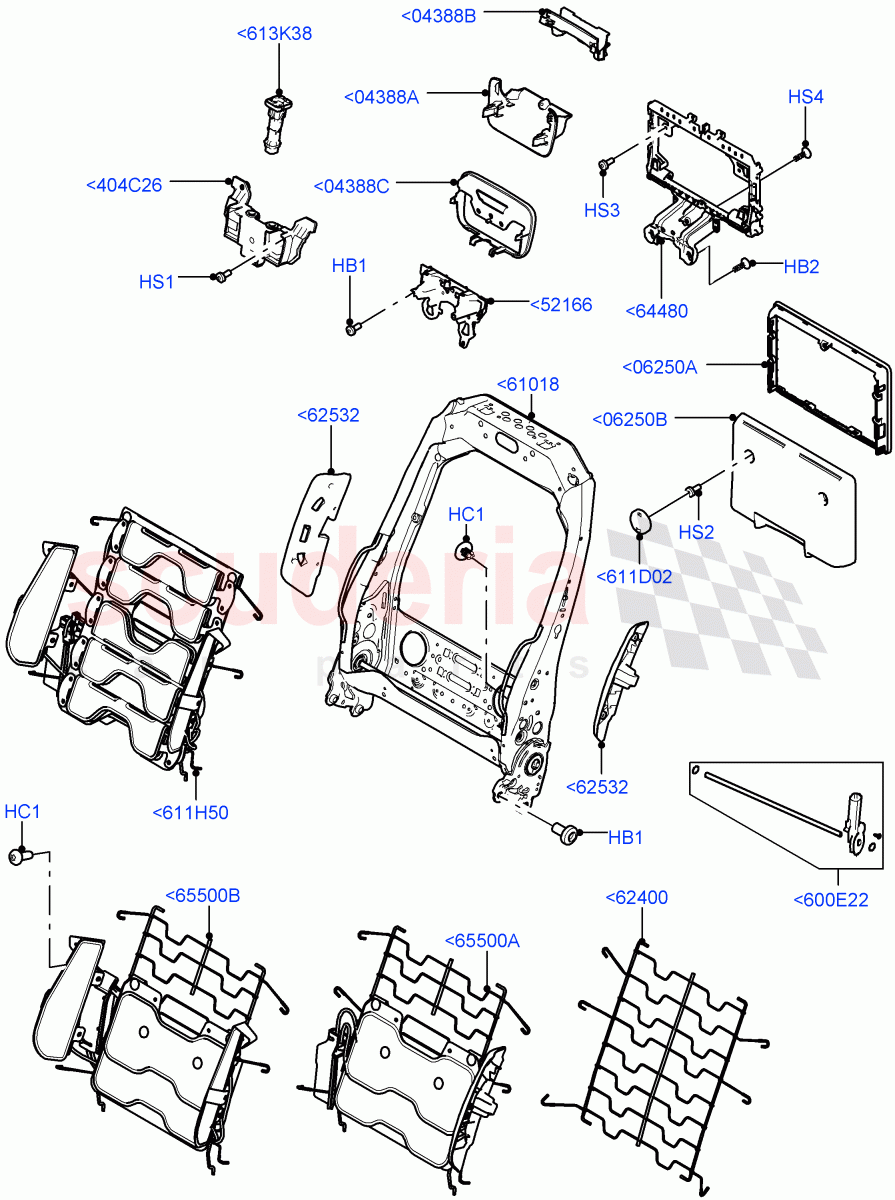 Front Seat Back (Version - Core, Non SVR) ((V) FROMJA000001) of Land Rover Land Rover Range Rover Sport (2014+) [3.0 Diesel 24V DOHC TC]