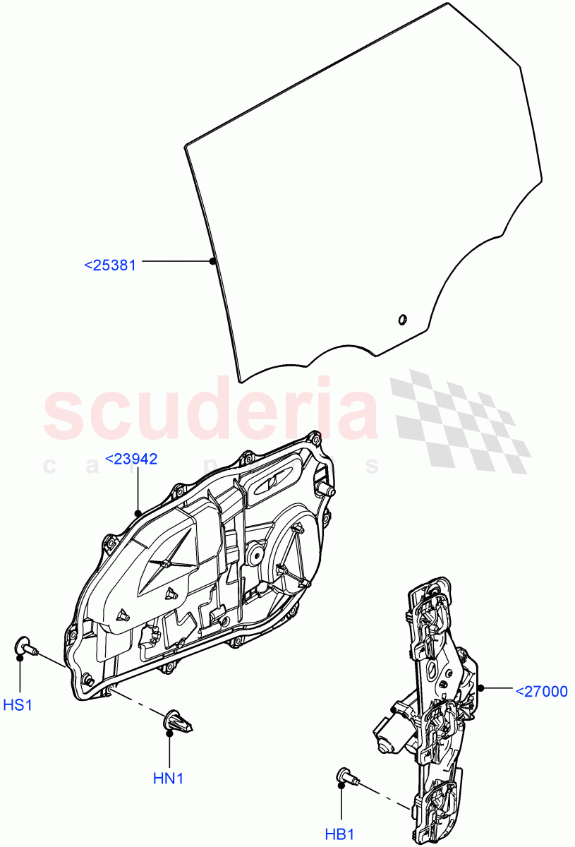 Rear Door Glass And Window Controls (Itatiaia (Brazil)) of Land Rover Land Rover Range Rover Evoque (2019+) [2.0 Turbo Petrol AJ200P]